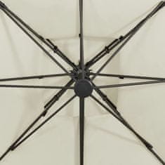 Vidaxl Závesný slnečník s dvojitou strieškou 300x300 cm pieskový