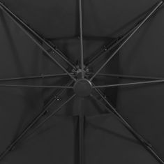 Vidaxl Závesný slnečník s dvojitou strieškou 300x300 cm čierny