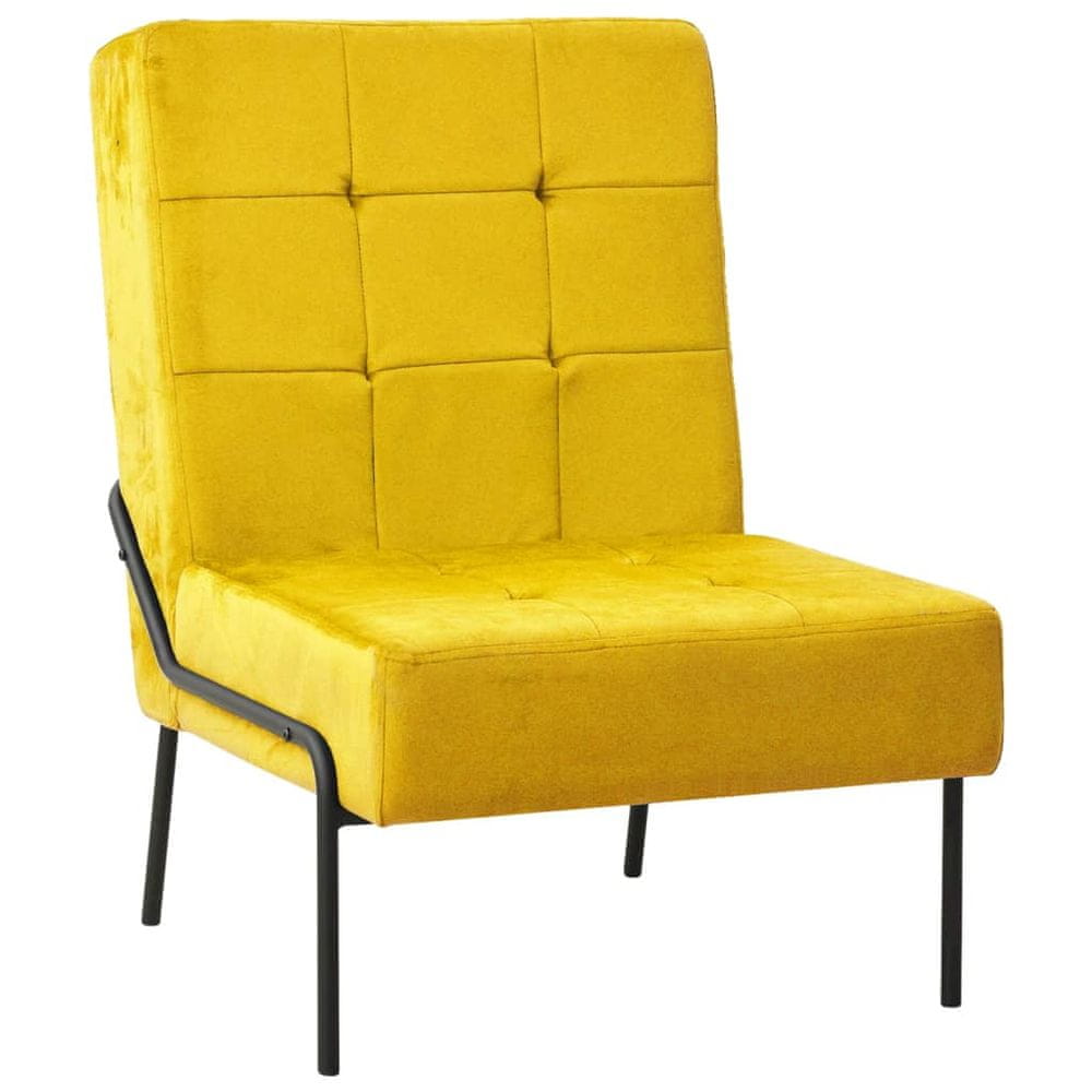 Vidaxl Relaxačná stolička 65x79x87 cm horčicovo-žltá zamatová