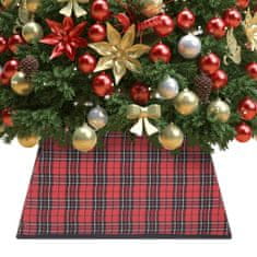Vidaxl Spodný kryt na vianočný stromček červeno-čierny 48x48x25 cm