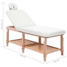 Vidaxl 2-zónový masážny stôl biely umelá koža