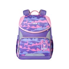 Klarion Kvalitná ergonomická školská taška Jungle ružovo-fialová