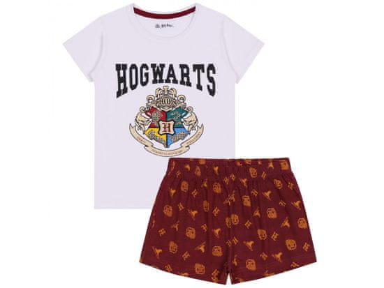 sarcia.eu Harry Potter Biele a bordové dievčenské pyžamo, letné, krátky rukáv