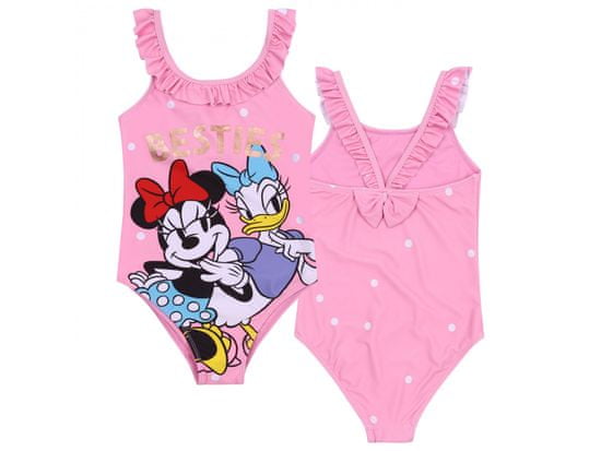 Disney Dievčenské jednodielne plavky Disney Minnie Mouse, ružové, bodkované