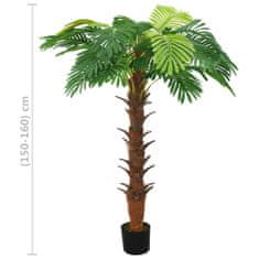 Petromila vidaXL Umelá palma Cycas s kvetináčom 160 cm zelená