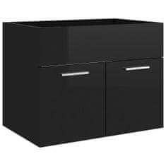 Vidaxl 2-dielny kúpeľňový nábytok, lesklý čierny, kompozitné drevo