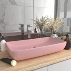 Vidaxl Luxusné umývadlo, obdĺžnik, matné ružové 71x38 cm, keramika