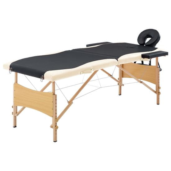 Vidaxl Skladací masážny stôl, 2 zóny, drevo