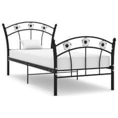 Petromila vidaXL Rám postele s futbalovým dizajnom čierny kov 90x200 cm