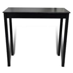 Vidaxl Barový stôl s 2 barovými stoličkami, čierny