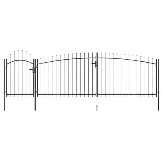 Vidaxl Záhradná plotová brána s hrotmi 5x2 m, čierna
