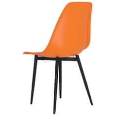 Vidaxl Jedálenské stoličky 4 ks oranžové PP