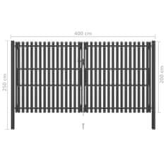 Vidaxl Záhradná plotová brána, oceľ 4x2,5 cm, antracitová