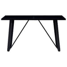 Vidaxl Jedálenský stôl, čierny 140x70x75 cm, tvrdené sklo
