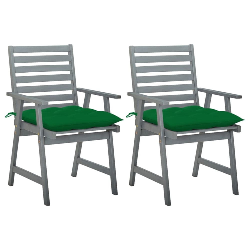 Petromila vidaXL Záhradné jedálenské stoličky s vankúšmi 2 ks akáciový masív