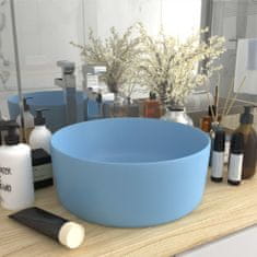 Vidaxl Luxusné umývadlo, okrúhle, matné svetlomodré 40x15 cm, keramika