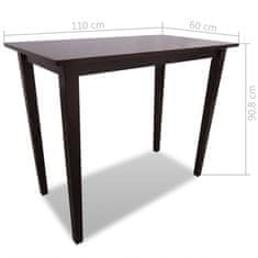 Vidaxl Hnedý drevený barový stôl a 4 barové stoličky