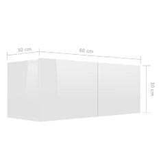 Vidaxl 7-dielna súprava TV skriniek, biela, vysoký lesk, drevotrieska