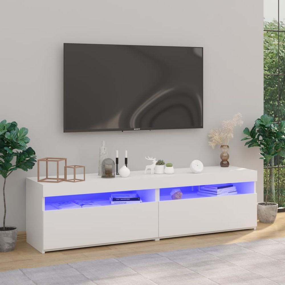 Vidaxl TV skrinky 2 ks s LED svetlami biele 75x35x40 cm