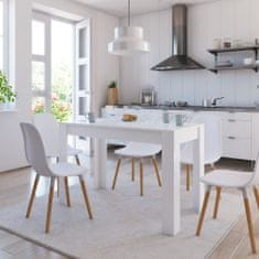 Vidaxl Jedálenský stôl lesklý biely 120x60x76 cm drevotrieska