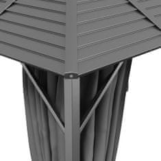 Vidaxl Altánok s bočnými stenami a dvojitou strechou 3x4 m antracitový