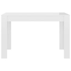 Vidaxl Jedálenský stôl lesklý biely 120x60x76 cm drevotrieska