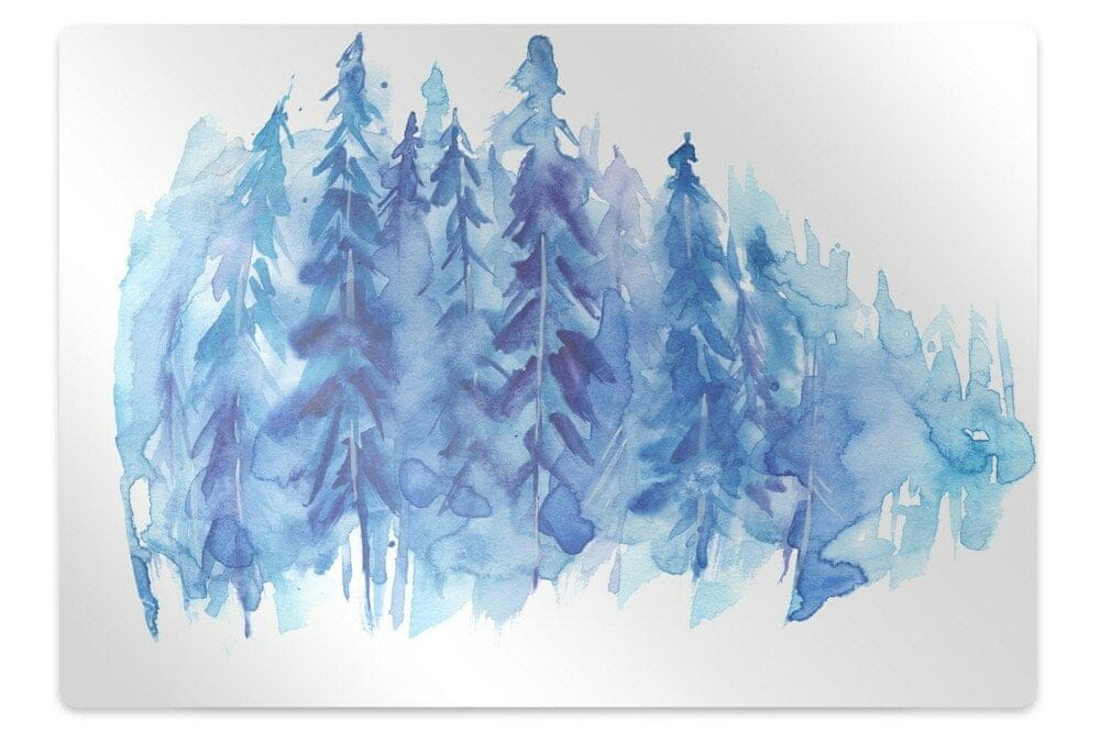 kobercomat.sk Podložka pod stoličku Akvarel zimné les fi 100 cm - 