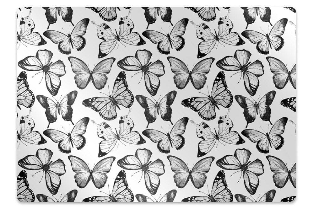 kobercomat.sk Ochranná podložka pod stoličku Čierna a biela motýľ 140x100 cm 2 cm 