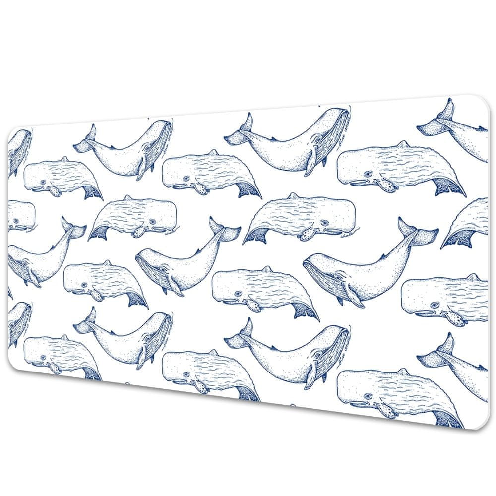 kobercomat.sk Stolová podložka modré veľryby 120x60 cm 