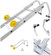 XLtools Hákový držiak s kolieskami pre ukotvenie rebríka na strechu, XL-TOOLS