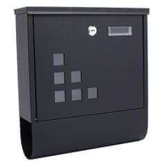 XLtools Poštová schránka 31x9,5x34cm, štvorcová s okienkami, XL-TOOLS