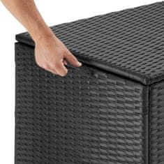 tectake Úložný box s hliníkovým rámom 297l, 117x54x64cm - čierna