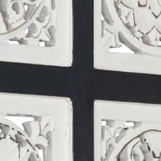 Vidaxl Ručne vyrezávaný nástenný panel MDF 40x40x1,5 cm čierny a biely