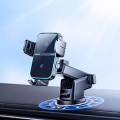 Joyroom Dual-Coil Dashboard držiak na mobil do auta, Qi nabíjačka 15W, čierny