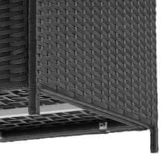 tectake Úložný box s hliníkovým rámom 297l, 117x54x64cm - čierna