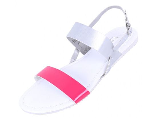 PRIMARK Dámske sandále ružovej a striebornej farby