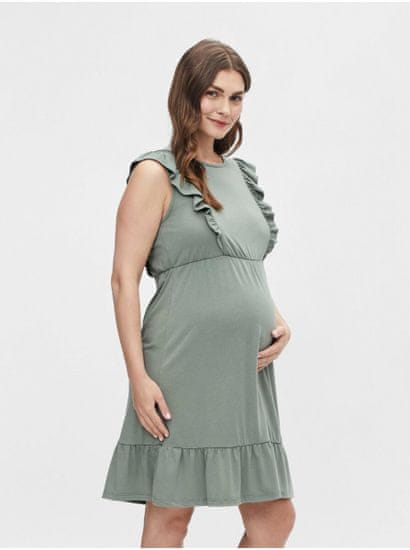Mama.licious Kaki tehotenské šaty s výstrihom na chrbte Mama.licious Roberta