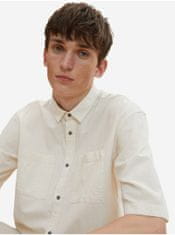 Tom Tailor Krémová pánska košeľa s krátkym rukávom Tom Tailor Denim M