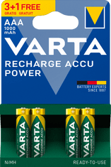 VARTA Nabíjacie batérie Power 3 + 1 AAA 1000 mAh R2U 5703301494