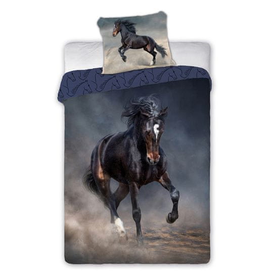FARO Textil Bavlnená posteľná bielizeň Horses 004 Tornado 160x200 cm