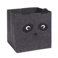 Dekorstyle Box na hračky Panda tmavo sivý