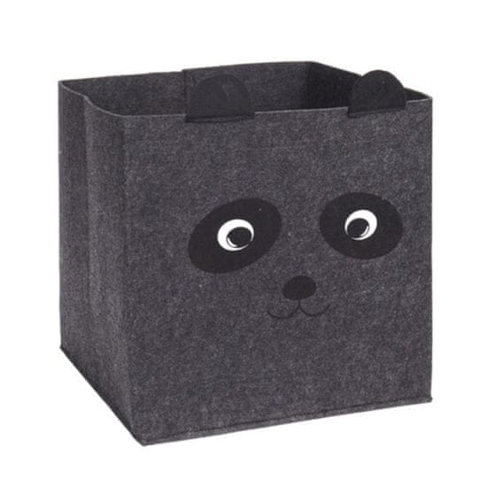 Dekorstyle Box na hračky Panda tmavo sivý