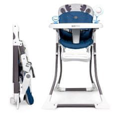 EcoToys Detská jedálenská stolička Teddy modrá