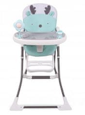 EcoToys Detská jedálenská stolička Reindeer bielo-zelená
