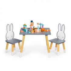 EcoToys Detský stôl so stoličkami drevený