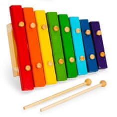 EcoToys Dřevěný xylofon pro děti barevný