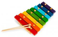 EcoToys Dřevěný xylofon pro děti barevný