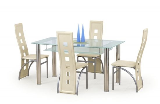 Halmar Jedálenský stôl Cristal bezfarebný/mliečny