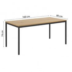 Actona Jedálenský stôl Seaford 160x80x74 cm hnedý