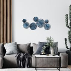 Hanah Home Nástenná kovová dekorácia Astrid 79x35 cm modrá